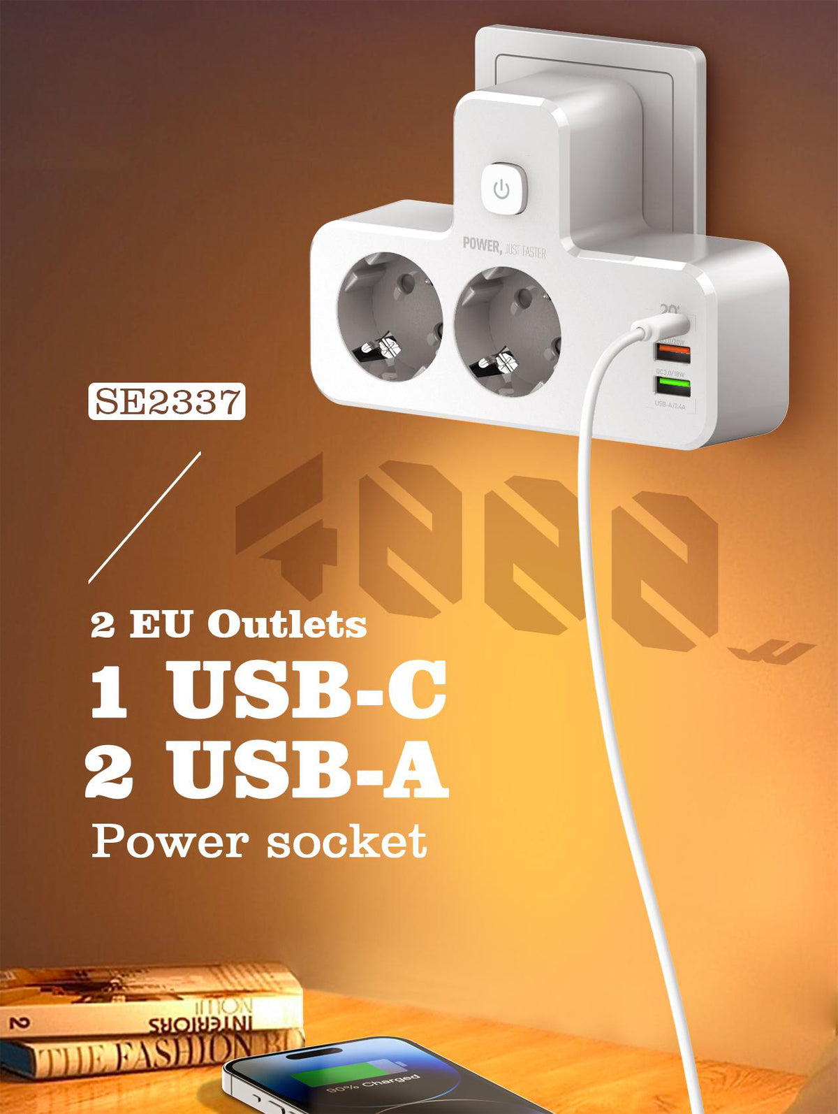 2 Outlets 3Ports Power Socket(SE2337)