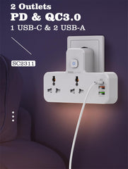 2 Outlets 3Ports Power Socket(SC2311)