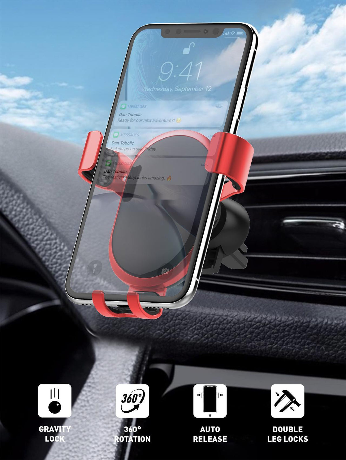 Auto Lock and Release Car Phone Mount(MG01)