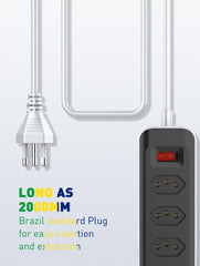 5 Outlets 4Ports Brazil Power Socket(SBR5411)