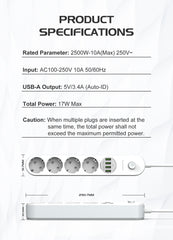 4 Outlets 4PortsPower Socket(SE4432)