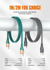 65W 480Mbps Type-C to Type-C 100CM/200CM Cable(LC631C-LC632C)