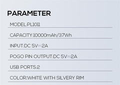 10000mAh 3Ports Power Station Portable Power(PL1011)