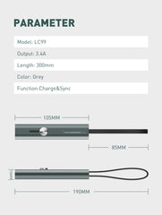 30CM 3.4A 3in1 Stick Cable(LC99)