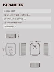 12W 2Ports 12W Charger (A201)