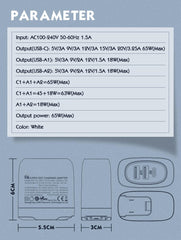 65W GaN 3Ports PD3.0 QC4+ Charger(A3511Q)