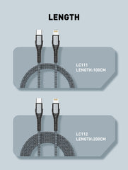 18W Type-C to Lightning 100CM/200CMCable(LC111/LC112)