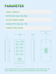 8 Outlets 4Ports Brazil Power Socket(SBR8412)