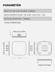 50W 6Ports QC3.0 Charger(A6704)