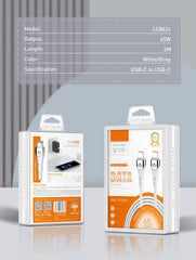 65W Type-C to Type-C 100CM/200CM Cable(LC861C-LC862C)