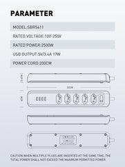 5 Outlets 4Ports Brazil Power Socket(SBR5411)