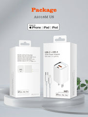 20w 2Ports PD MFI Certified Charger(A2318M)