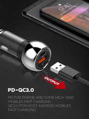 36W 2Ports(PD+QC3.0) Car Charger(C1)