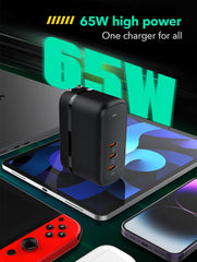 65W GaN 3Ports PD3.0 Charger(Q367)