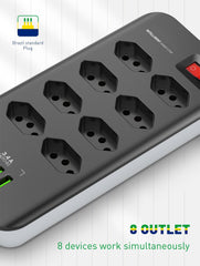 8 Outlets 4Ports Brazil Power Socket(SBR8412)