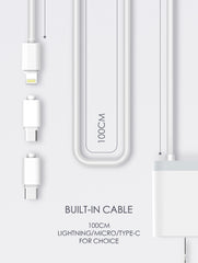 15.5W 2Ports  BUILT-IN CABLE Charger (A322)