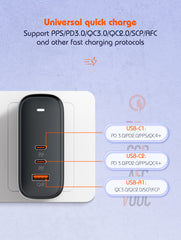 65W GaN 3Ports PD3.0 QC4+ Charger(Q366)