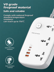 3 Outlets 4Ports PD3.0 QC4+ GaN Power Socket(SC3416)